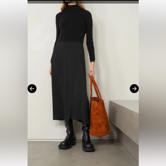 Vince Paneled Wool And Cashmere-Blend Midi Dress Size 10 - Picture 1 of 11